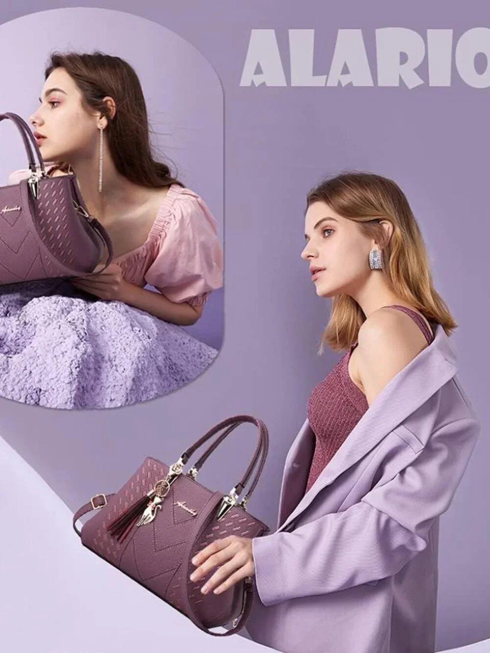 Women's 1-c Purple Shoulder Bag Ladies Satchel Messenger Tote Bag Purses